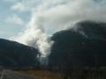 硫黄山の噴煙