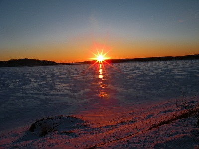 シラルトロ湖に沈む夕陽